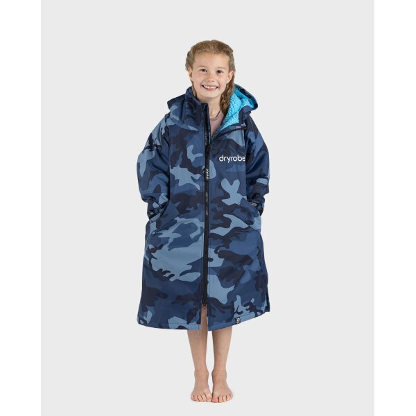 DRYROBE Advance Long Sleeve KIDS 10-13 Camo Blau