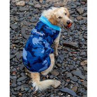 DRYROBE Dog Coat Hundemantel Blau Camo XS