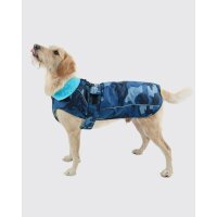 DRYROBE Waterproof Dog Coat Blue Camo S