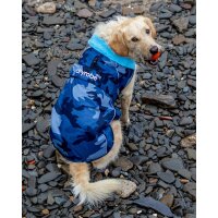 DRYROBE Waterproof Dog Coat Blue Camo M