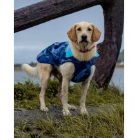 DRYROBE Waterproof Dog Coat Blue Camo L