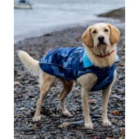 DRYROBE Waterproof Dog Coat Blue Camo XXL