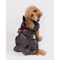 DRYROBE Dog Coat Hundemantel Schwarz Camo S