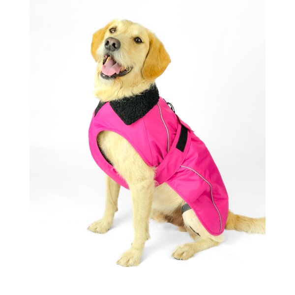 DRYROBE Waterproof Dog Coat Pink Black M