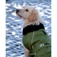 DRYROBE Dog Coat Hundemantel Dunkelgrün Schwarz XS