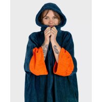 DRYROBE Fullzip Handtuchmantel Baumwolle Blau L