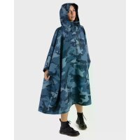 DRYROBE Regen-Poncho wasserdicht Blau Camo unisize