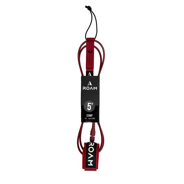 ROAM Surfboard Leash Comp 5.0 Dunkelrot