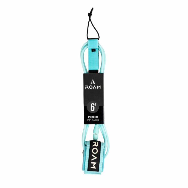 ROAM Surfboard Leash Premium 6.0 Lite Teal