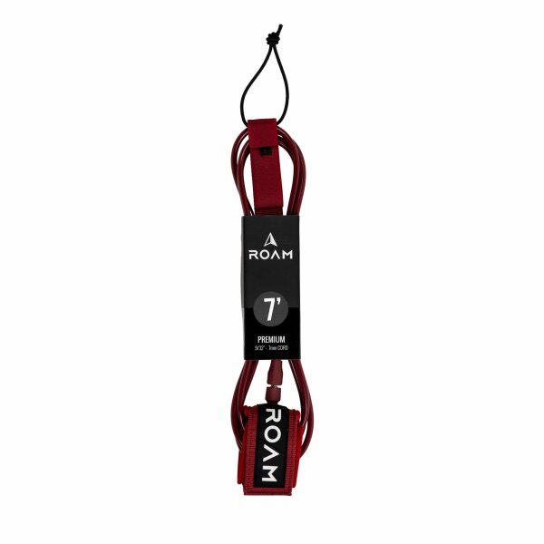 ROAM Surfboard Leash Premium 7.0 Dark Red