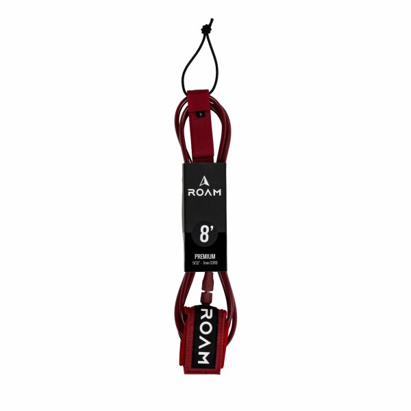ROAM Surfboard Leash Premium 8.0 Dark Red