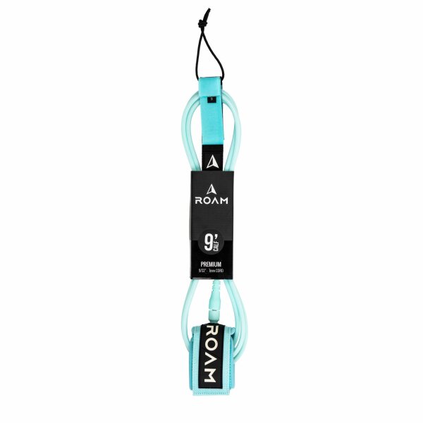 ROAM Surfboard Leash Premium 9.0 Knie Lite Teal