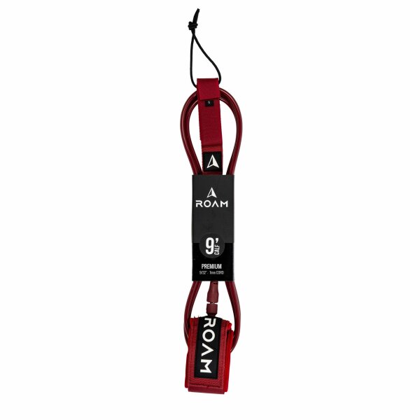 ROAM Surfboard Leash Premium 9.0 Knie Dunkelrot
