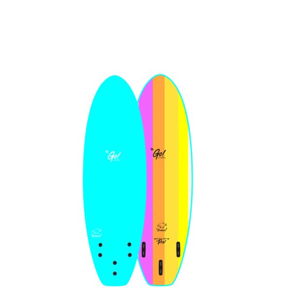GO Surfboard Safety Soft Pro 5.6 Blue Rainbow