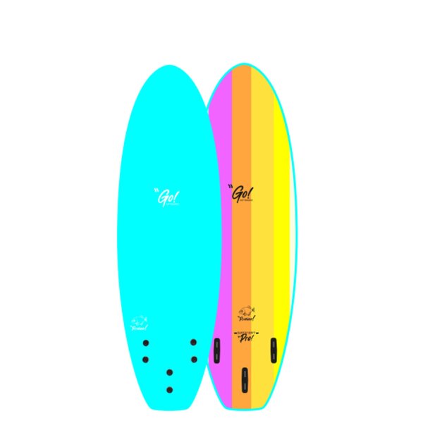 GO Surfboard Safety Soft Pro 6.0 Blue Rainbow