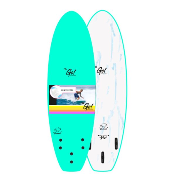 GO Surfboard Safety Soft Pro 6.6 Green Marble