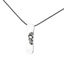 Silver+Surf necklace Snowboard L Black Skull