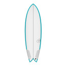 Surfboard TORQ TEC Twin Fish 5.8 Teal Rail